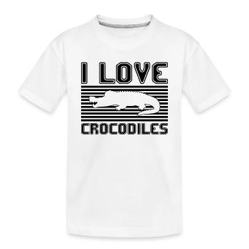 J’adore les crocodiles - T-shirt bio Premium Enfant - blanc - Devant