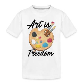 Art Is Freedom Artist Brush Colors Master Painter - Kinder Premium Bio T-Shirt - Weiß - Vorne