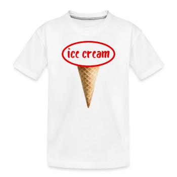 ice cream cornet de glace ovale rouge - T-shirt bio Premium Enfant - blanc - Devant