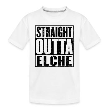 Gerade Outta Elche - Kinder Premium Bio T-Shirt - Weiß - Vorne