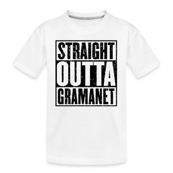 Gerade Outta Gramanet - Kinder Premium Bio T-Shirt - Weiß - Vorne