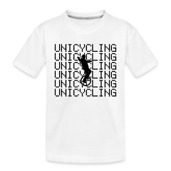 Einrad fahren - Kinder Premium Bio T-Shirt - Weiß - Vorne