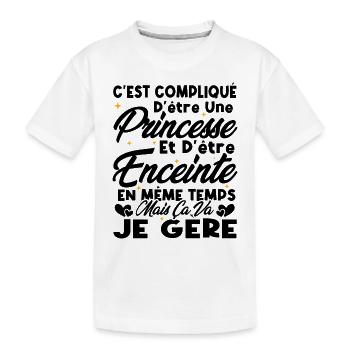 C'est compliqué d'être une princesse et enceinte - T-shirt bio Premium Enfant - blanc - Devant