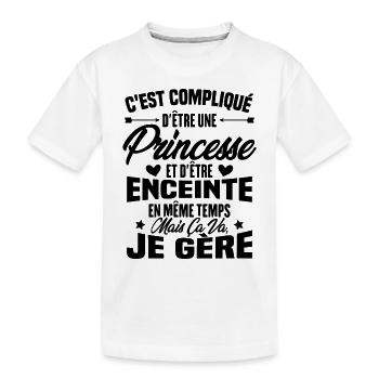 C'est compliqué d'être une princesse et enceinte - T-shirt bio Premium Enfant - blanc - Devant