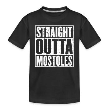 Gerade Outta Móstoles - Kinder Premium Bio T-Shirt - Schwarz - Vorne