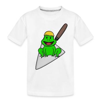 Handwerker Frosch Maurer Maurerkelle Baustelle Bau - Kinder Premium Bio T-Shirt - Weiß - Vorne