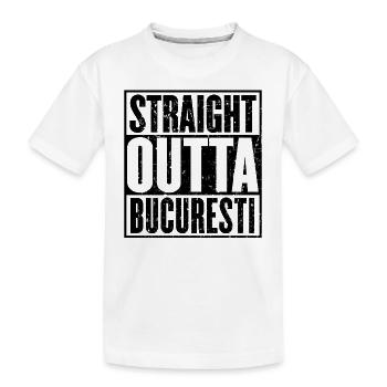 Straight Outta Bucuresti Vintage - Kids' Premium Organic T-Shirt - white - Front