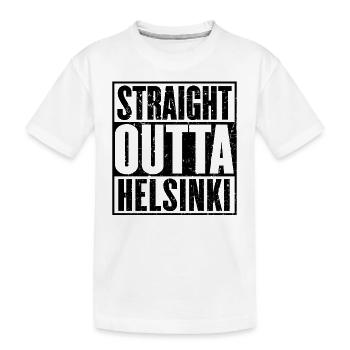 Straight Outta Helsinki Vintage - Kids' Premium Organic T-Shirt - white - Front