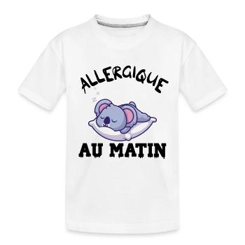 allergique au matin - T-shirt bio Premium Enfant - blanc - Devant