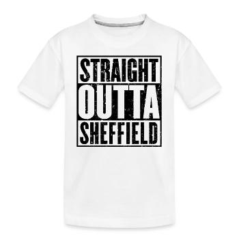 Gerade Outta Sheffield Vintage - Kinder Premium Bio T-Shirt - Weiß - Vorne