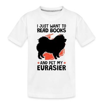 Lire des livres et caresser les Eurasiens Eurasiens - T-shirt bio Premium Enfant - blanc - Devant