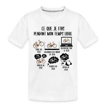 Mon temps de mon temps libre Vélo - T-shirt bio Premium Enfant - blanc - Devant