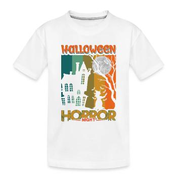 Happy Halloween Party Hexe Fledermaus Grusel Spuk - Kinder Premium Bio T-Shirt - Weiß - Vorne