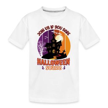 Happy Halloween Party Hexe Fledermaus Grusel Spuk - Kinder Premium Bio T-Shirt - Weiß - Vorne