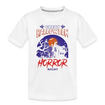 Happy Halloween Party Hexe Fledermaus Grusel Spuk - Kinder Premium Bio T-Shirt - Weiß - Vorne