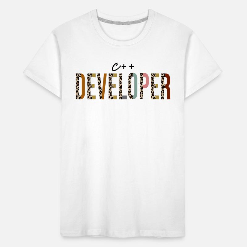 C++ developer Leopard Print Funny Kids' Premium Organic T-Shirt