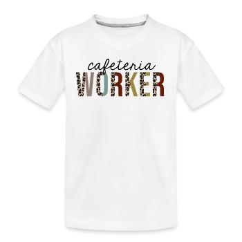 Cafeteria Worker Leopard Print Funny - Kids' Premium Organic T-Shirt - white - Front