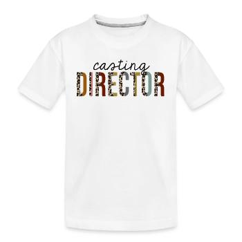Casting Director Leopard Print Lustig - Kinder Premium Bio T-Shirt - Weiß - Vorne