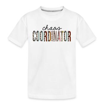 Chaos Coordinator Leopard Print Funny - Kids' Premium Organic T-Shirt - white - Front