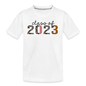classe de 2023 Leopard Print Funny - T-shirt bio Premium Enfant - blanc - Devant