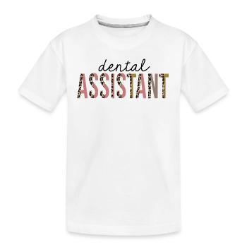 Dental Assistant Leopard Print Funny - Kids' Premium Organic T-Shirt - white - Front