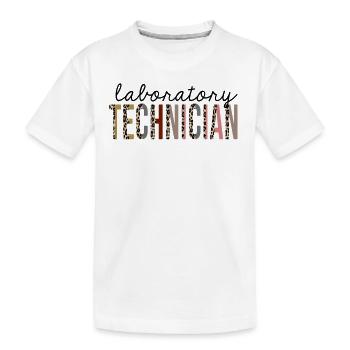 Laboratory Technician Leopard Print Funny - Kids' Premium Organic T-Shirt - white - Front