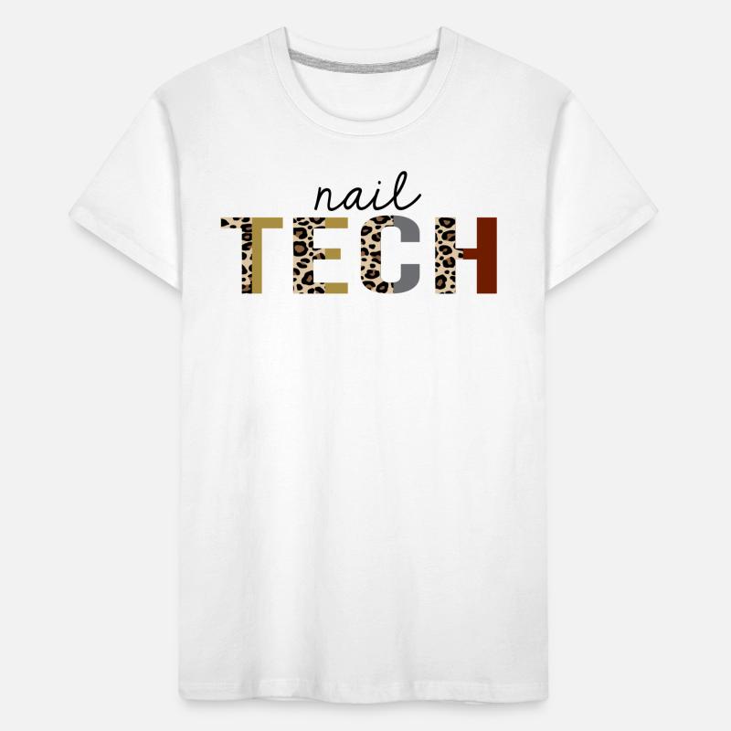 Nail Tech Leopard Print Funny Kids' Premium Organic T-Shirt