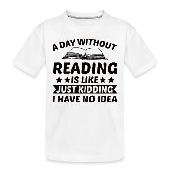 Bücher Lesen - Kinder Premium Bio T-Shirt - Weiß - Vorne