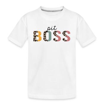 Pit Boss Leopard Print Lustig - Kinder Premium Bio T-Shirt - Weiß - Vorne
