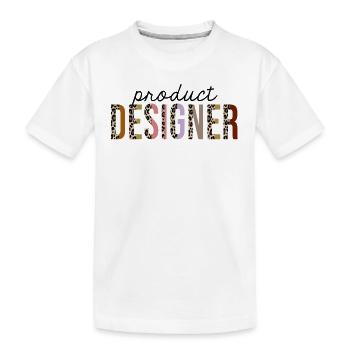 Product designer Leopard Print Funny - Kids' Premium Organic T-Shirt - white - Front