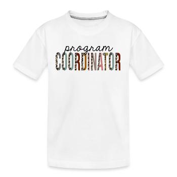 Program Coordinator Leopard Print Funny - Kids' Premium Organic T-Shirt - white - Front