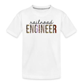 Ingénieur ferroviaire Leopard Print Drôle - T-shirt bio Premium Enfant - blanc - Devant