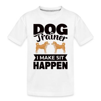 Dresseur de chien sur la place du chien dans le dressage de chien - T-shirt bio Premium Enfant - blanc - Devant