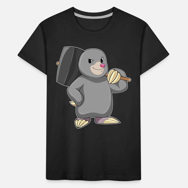 Mole as a craftsman with a hammer Kids' Premium Organic T-Shirt