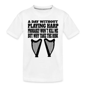 Harp Player Harp Instrument Music Harp Teacher - Kids' Premium Organic T-Shirt - white - Front