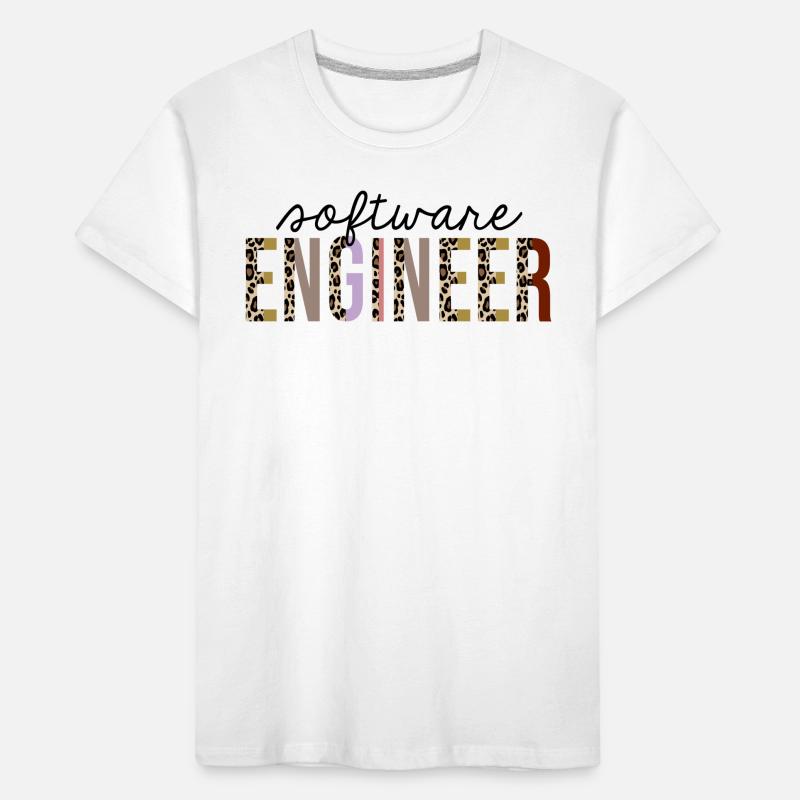 Software engineer Leopard Print Funny Kids' Premium Organic T-Shirt