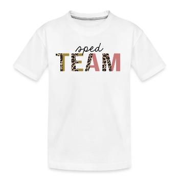 SPED Team Leopard Print Lustig - Kinder Premium Bio T-Shirt - Weiß - Vorne