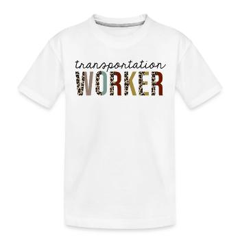 Transport Arbeiter Leopard Print lustig - Kinder Premium Bio T-Shirt - Weiß - Vorne