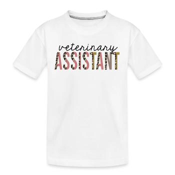 Tierarzthelferin Leopardenprint lustig - Kinder Premium Bio T-Shirt - Weiß - Vorne
