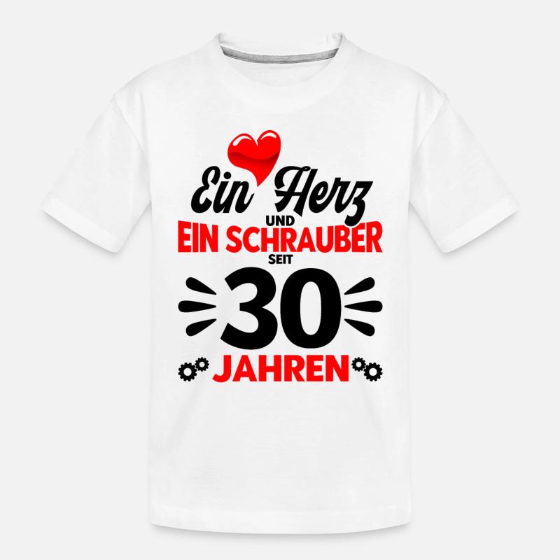Perlenhochzeit Ehepaar 30. Hochzeitstag Geschenk - Kinder Premium Bio T-Shirt - Weiß