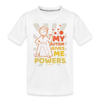 Mein Autismus gibt mir Kraft - Kinder Premium Bio T-Shirt - Weiß - Vorne