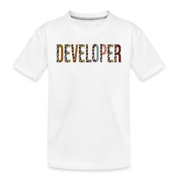Developer - Kids' Premium Organic T-Shirt - white - Front