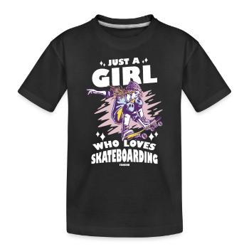 skate halfpipe cool girl - Kids' Premium Organic T-Shirt - black - Front