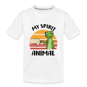 Gecko Liebhaber - Kinder Premium Bio T-Shirt - Weiß - Vorne