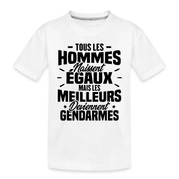 Les meilleurs hommes deviennent gendarmes - T-shirt bio Premium Enfant - blanc - Devant
