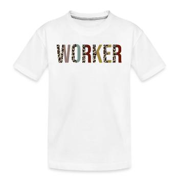 Arbeiter - Kinder Premium Bio T-Shirt - Weiß - Vorne