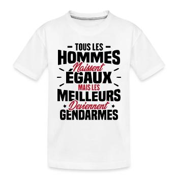 Les meilleurs hommes deviennent gendarmes - T-shirt bio Premium Enfant - blanc - Devant
