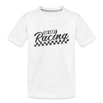 Go Kart Racing Rennstrecke Kart Rennsport - Kinder Premium Bio T-Shirt - Weiß - Vorne