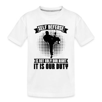 Autodéfense Taekwondo Fighter Fight Sport Karaté - T-shirt bio Premium Enfant - blanc - Devant