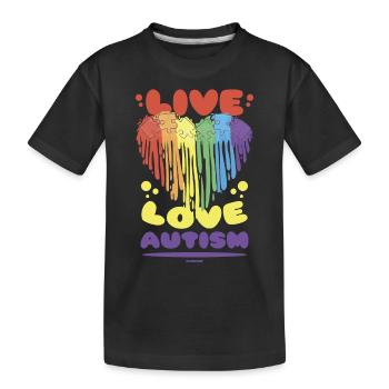 Love Life Autism Heart Asperger's Syndrome - Kids' Premium Organic T-Shirt - black - Front